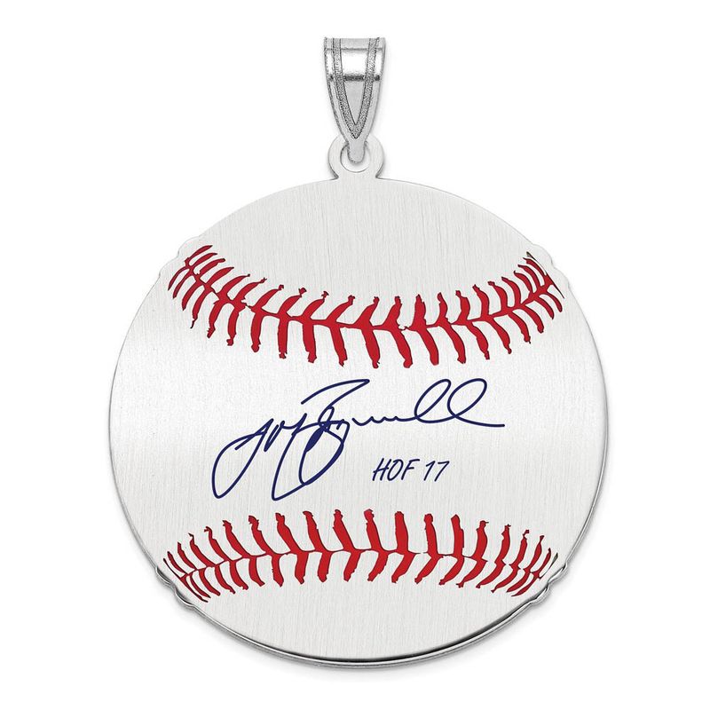Sterling Silver Jeff Bagwell Signature Lg Enamel Baseball Pendant